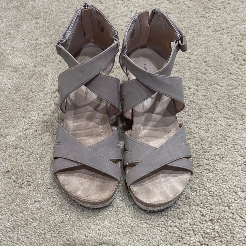 Adrienne Vittadini Sandals - tan/greige color